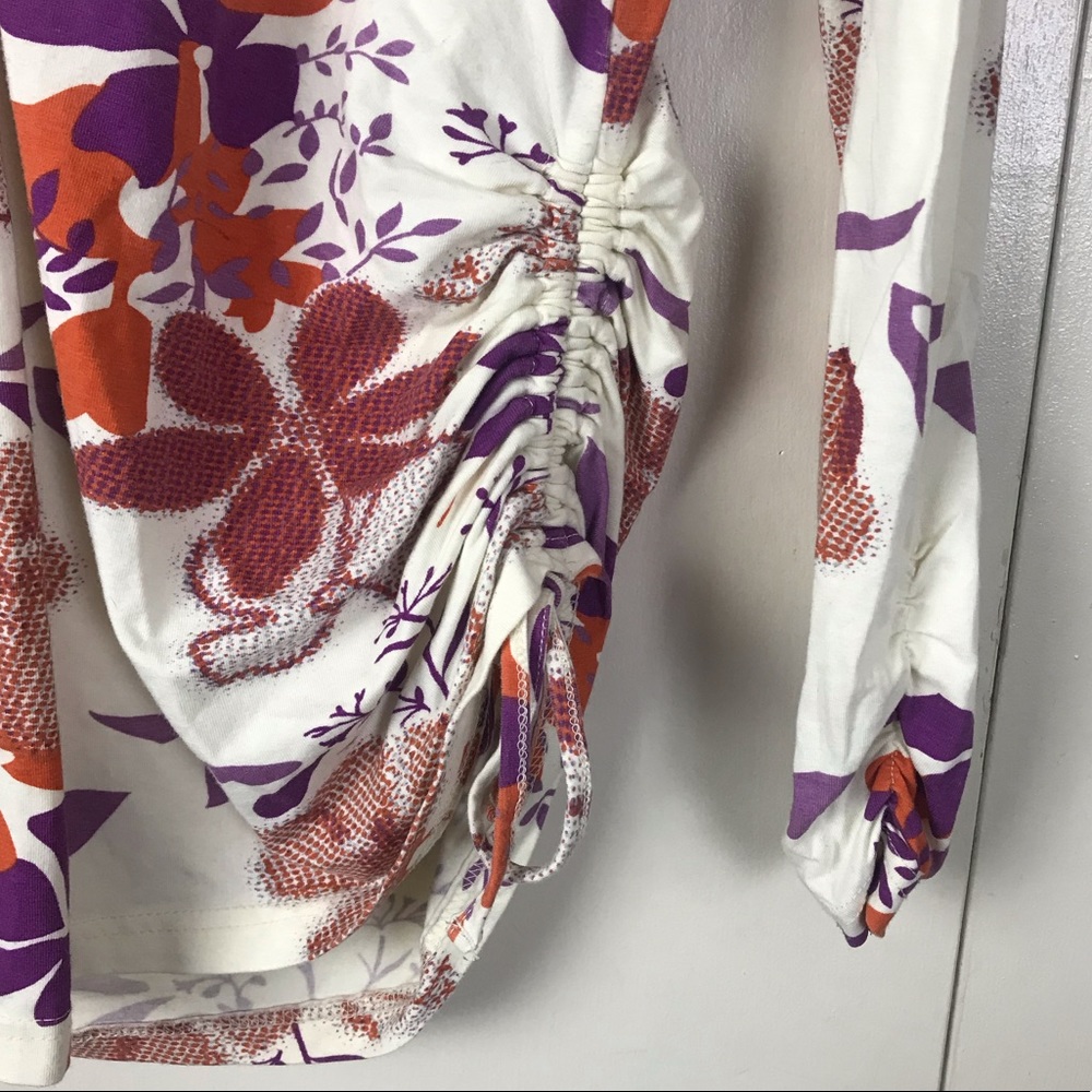 Ascend Floral Ruched Side Hoodie Women Sz L - Picture 2 of 5